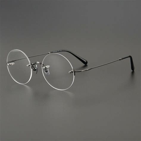 Gunmetal Rimless Glasses Steve Jobs Style Retro Frames | Mens glasses ...