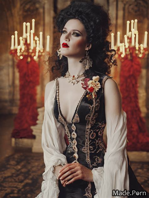 Porn Image Of Vampire Candlelight Lecture Hall Maroon Long Hair Pearl Flowers Created By AI