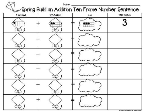 Kites Addend Addition Subtraction With Ten Frames Math Center