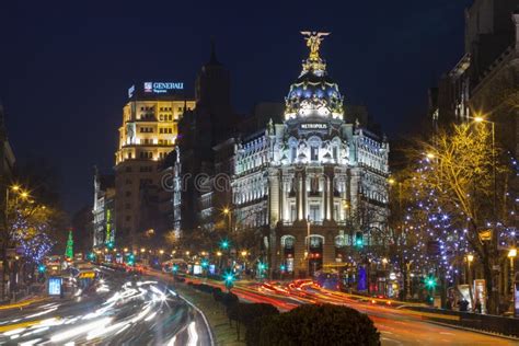 Noite Em Madrid Fotografia Editorial Imagem De Horizontal