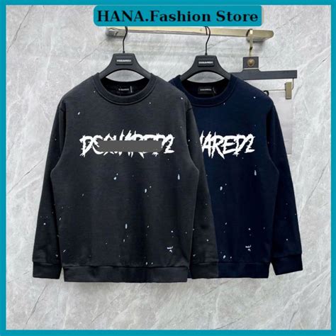 O Sweater Dsq V Y S N Unisex Form R Ng O Thu Ng D I Tay Nam N In Ch Dsq Ch T N M U Hot