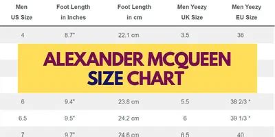 Alexander Mcqueen Size Chart Fit For Luxury