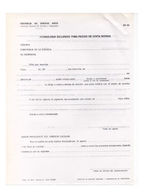 Formulario Pedido Junta Medica Pdf Pdf