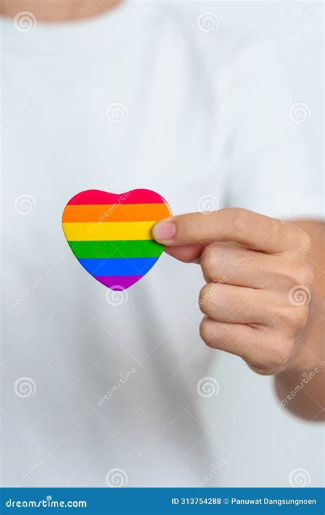 Lgbt Pride Month Concept Or Lgbtq Or Lgbtqia With Rainbow Heart Shape For Lesbian Gay