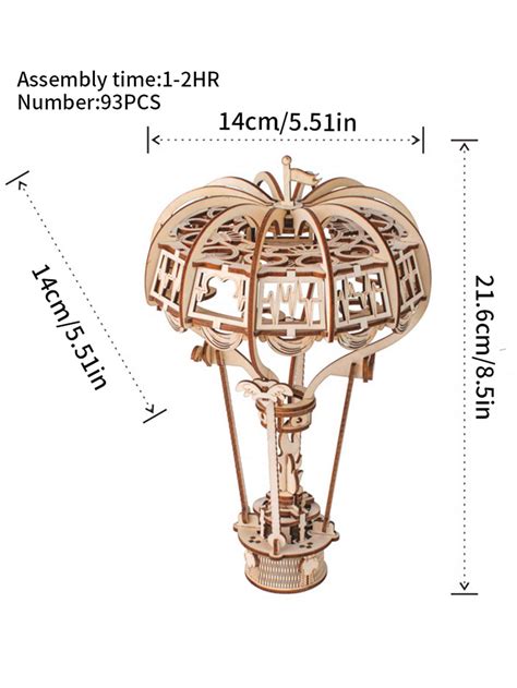 D Wooden Puzzle Hot Air Ballon Assembly Wood Craft Kit Handmand Model Kit Gifts Shein Usa