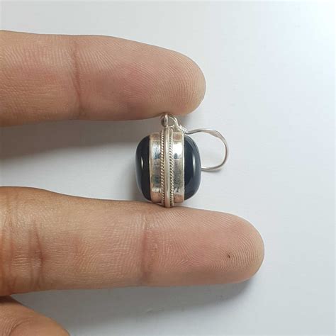 Silver Earrings With real Onyx Stone | Price: US$56 | Jewelry - Silver