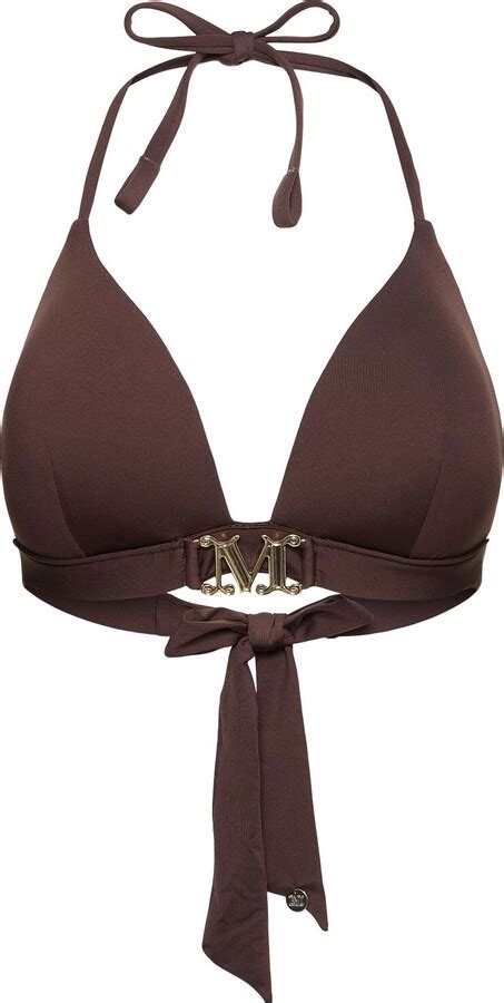 Max Mara Astra Logo Jersey Triangle Bikini Top ShopStyle Two Piece Swimsuits