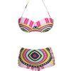 Off Chic Women S Halter Geometrical Print Push Up Bikini Set In Colormix Dresslily