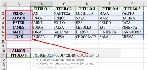 Como Hacer Indice Y Coincidir En Excel Paso A Paso Guía Completa Ninja Del Excel