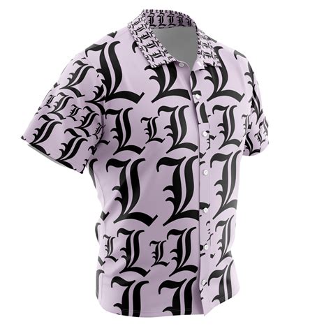 symbol death note button  hawaiian shirt otaku hall