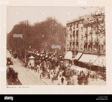 Barcelona La Rambla 1888 Stock Photo - Alamy