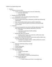 COMM Sex And Relationships Notes Docx COMM Sex And Relationships Notes Chapter O Relational