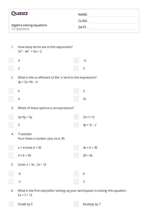 50 Math Worksheets For 7th Year On Quizizz Free Printable