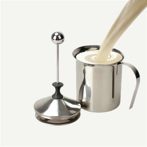 Espumador De Leite Manual - Espumador De Leite Manual Aco Inox Multiuso Francesa Leite | Shopee Brasil