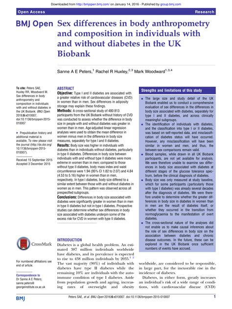 Pdf Sex Differences In Body Anthropometry And Composition In Individuals With And Without