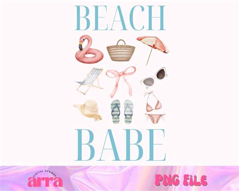 Trendy Summer PNG Beach Babe Png Beach Vibes Png Aesthetic Summer Png Coquette Beach Png Tshirt