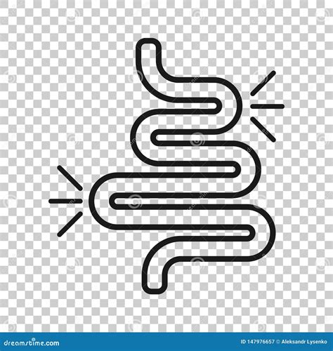 Gut Constipation Icon In Transparent Style Colitis Vector Illustration