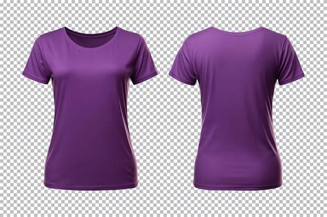 Conjunto Realista De Camisas Roxas Femininas Mockup Vista Frontal E