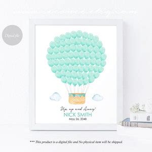 Hot Air Balloon Signature Guestbook Baby Shower Guestbook Birthday Guestbook Sign In Poster