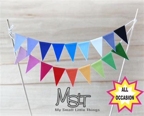 Printable Digital File (JPEG) - Wedding Bunting, Cake Bunting, Cake Topper, 18 Colors Bunting ...