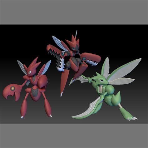 Stl File Pokemon Scyther Scizor Mega Evolution・model To Download And 3d