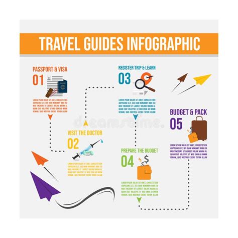 Guías De Viaje Infografía Vector Plantilla De Diseño Plano Ilustración