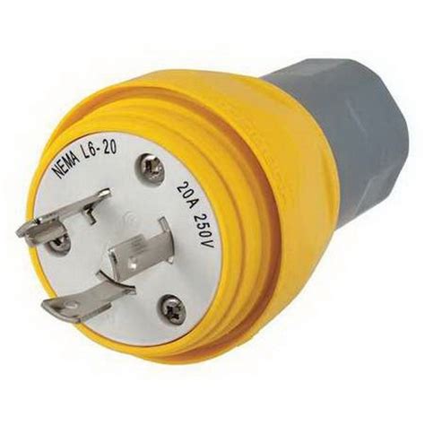 Hubbell Wiring Hbl26w48 3 Wire 2 Pole Non Shrouded Polarized Watertight Locking Plug 250 Volt 1