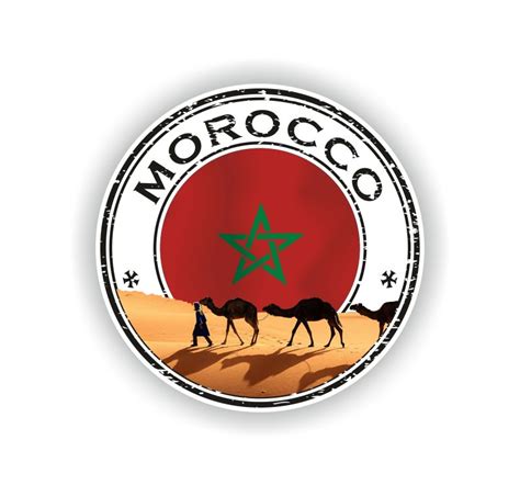 Morocco Seal Sticker Round Flag 02 For Laptop Book Fridge Guitar