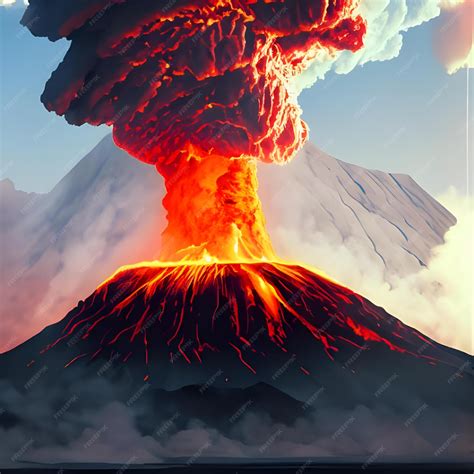 Fotos De Vulcão - Foto massive volcano eruption um grande vulcão em erupção lava quente e ...