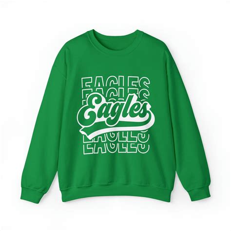 Eagles Crewneck Sweatshirt Kelly Green Eagles Sweatshirt Etsy