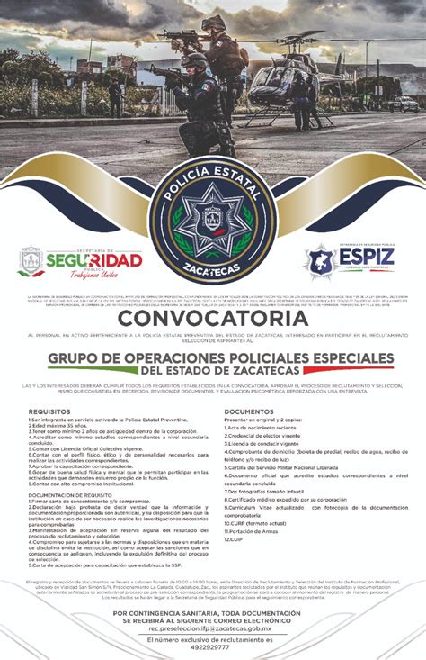 Lanza Ssp Convocatoria Para Unirse A Grupo De Operaciones Policiales