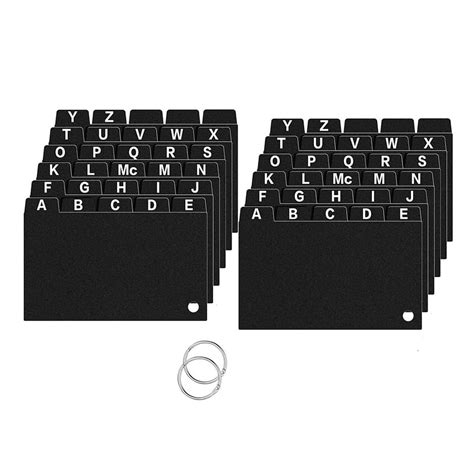 62 Pieces Black Index Card Dividers 3x5, Alphabetical Tabbed Index Card ...