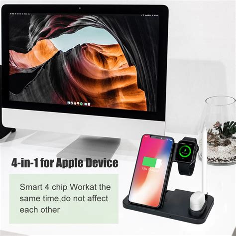 3 в 1 QI Беспроводной Зарядное устройство Подставка для iPhone 8 X XS ...