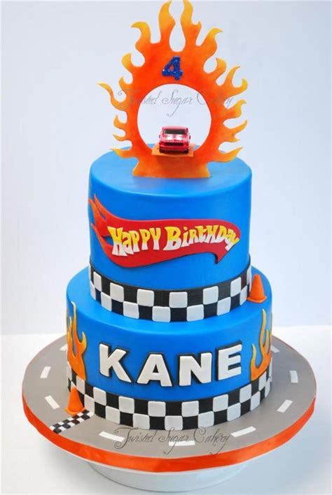 Hot Wheels Theme Birthday Cake Real Toy Car On Top Hot Wheels Birthday Hot Wheels Birthday