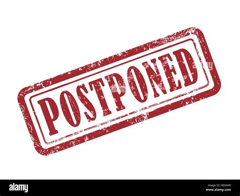 Stamp Postponed In Red Over White Background Stock Vector Image And Art