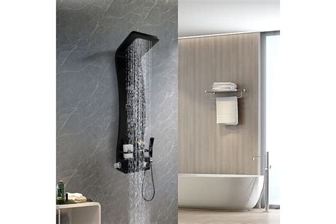 Душевая панель Cerutti SPA adige черная с гидромассажем на 2 режима ...