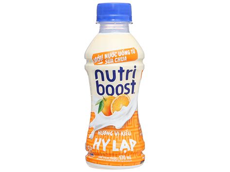 4 chai Nước uống sữa chua Hy Lạp Nutriboost hương cam 170ml