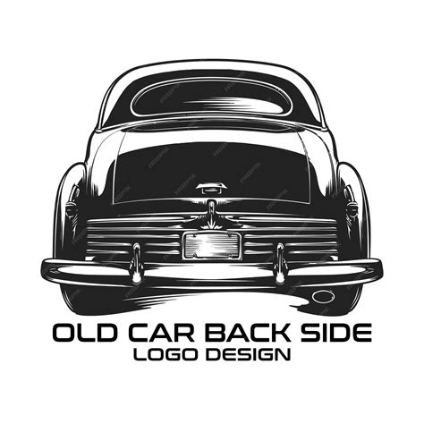 Premium Vector Old Car Back Side Vector Logo Design