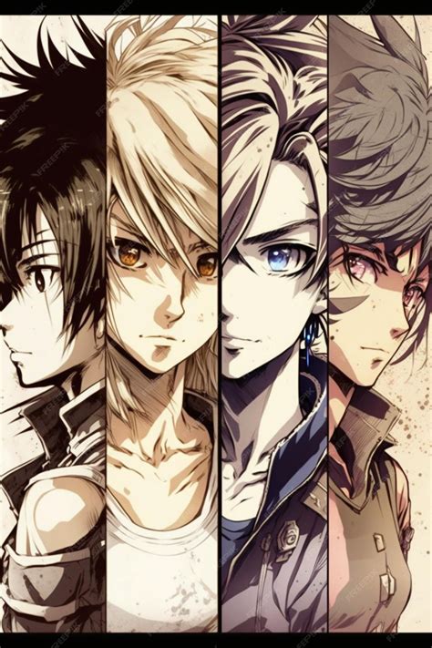 Premium AI Image | The four characters of the anime