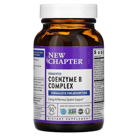 New Chapter, Fermented Coenzyme B Complex, 90 Vegetarian Tablets - iHerb