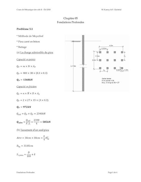 PDF 05 Fondations Profondes Solutionnaire DOKUMEN TIPS