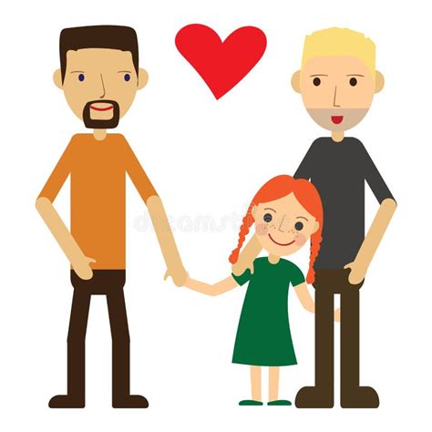 Ejemplo Del Vector De Una Pareja Gay Feliz Con Un Niño Aislado En El