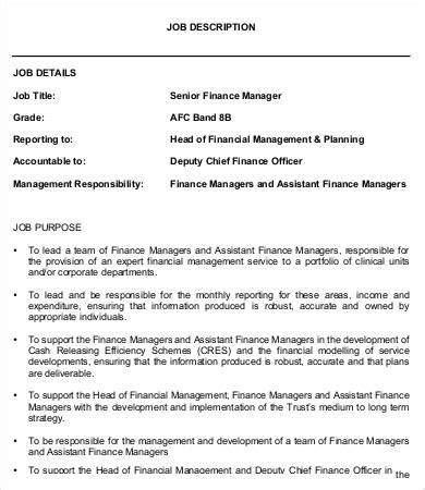 financial manager job description   word  format