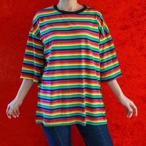 Rainbow Lgbtq Gay Pride Lesbian Drag Queen T Shirt Top Clothing Oversized Regenboog Size S M