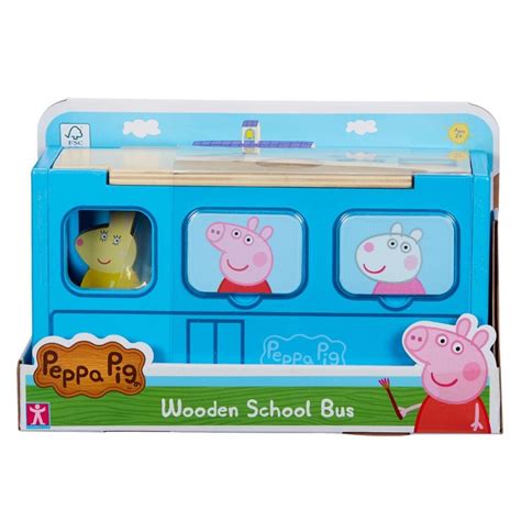 Set Figurina Cu Autobuz Scolar Din Lemn Peppa Pig Noriel