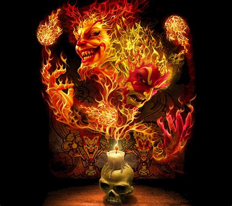 1920x1080px 1080p Free Download Play With Fire Art Color Creepy