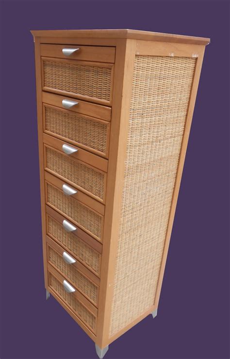 Uhuru Furniture Collectibles Rattan Wood Lingerie Chest SOLD
