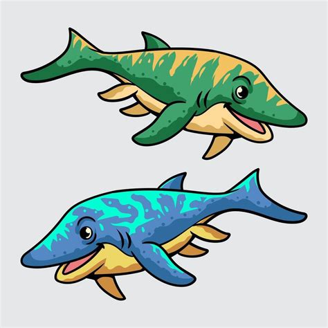 cute shastasaurus aquatic dinosaur character mascot  cartoon
