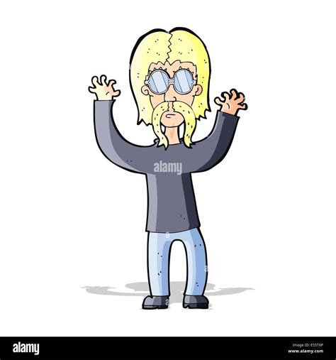 Cartoon Hippie Man Waving Arms Stock Vector Image And Art Alamy