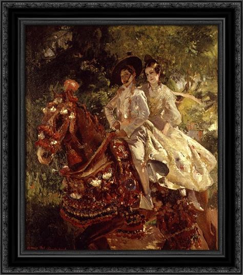 Grupa Valenciana 20x21 Black Ornate Wood Framed Canvas Art By Sorolla Y